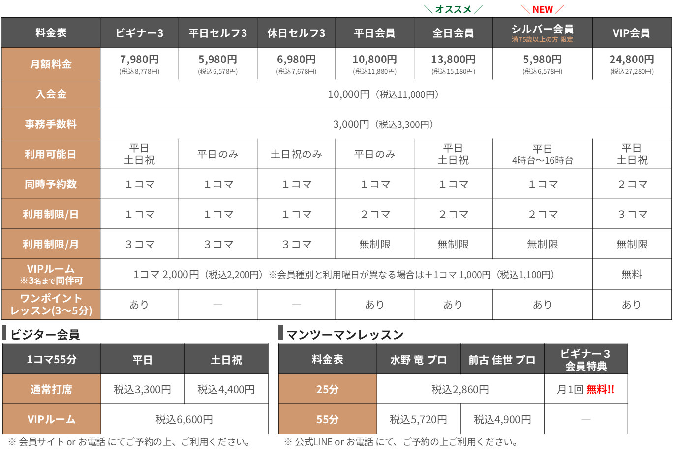 料金表